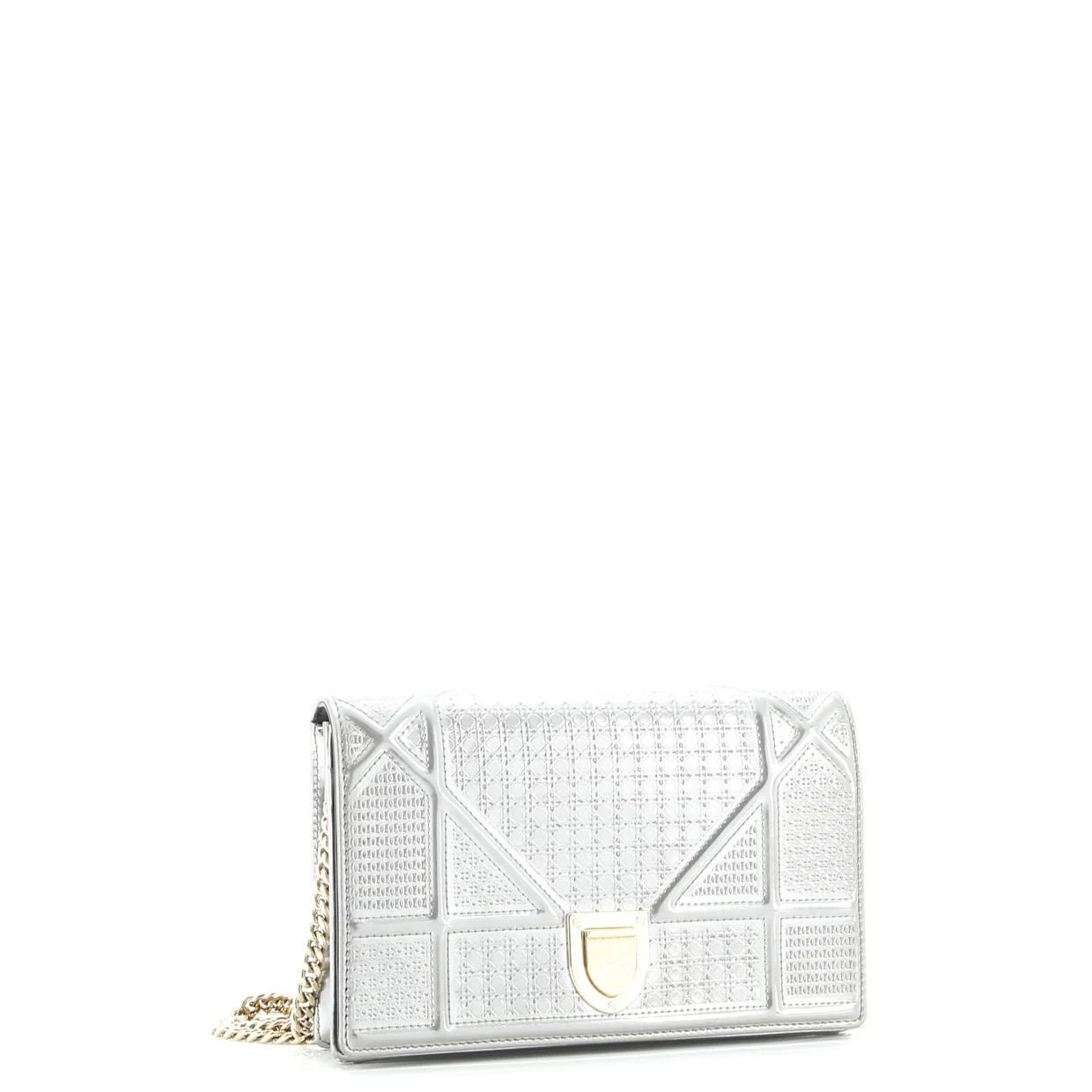 Diorama Wallet on Chain Cannage Embossed Calfskin - Deep Luxury