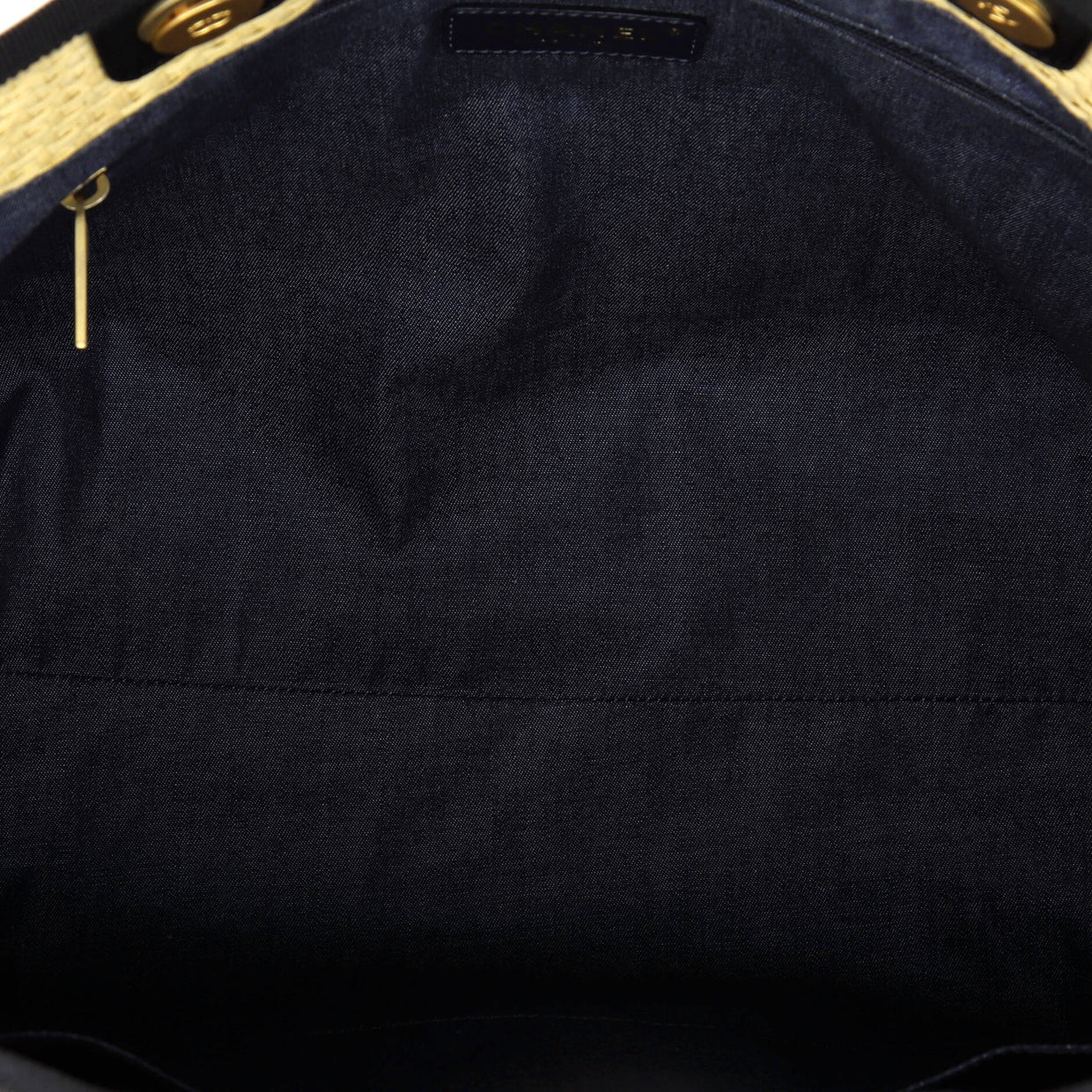 Deauville Tote Straw with Chain Detail Small - Deep Luxury