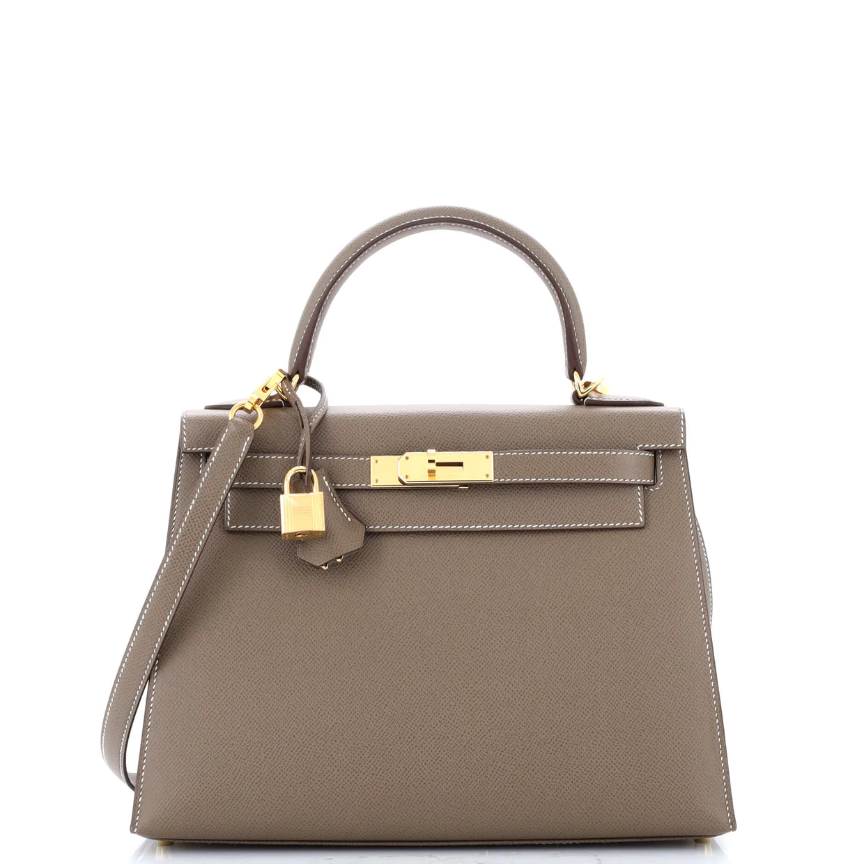 Kelly Handbag Grey Epsom with Gold Hardware 28 - Deep Luxury