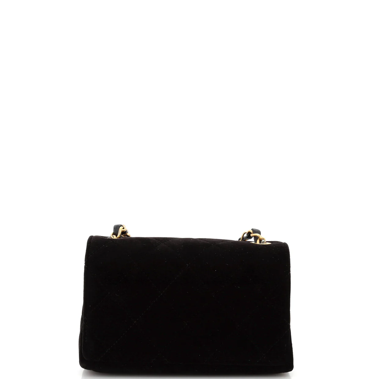 Diamond Lock CC Flap Bag Quilted Velvet with Crystals Mini - Deep Luxury