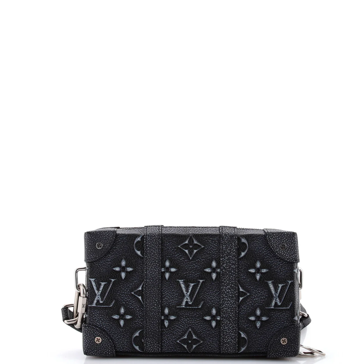 Soft Trunk Wallet Faded Monogram Debossed Leather - Deep Luxury