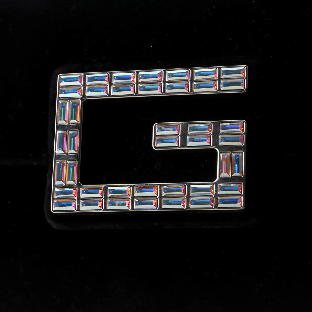 G Broadway Shoulder Bag Velvet with Crystals Small - Deep Luxury