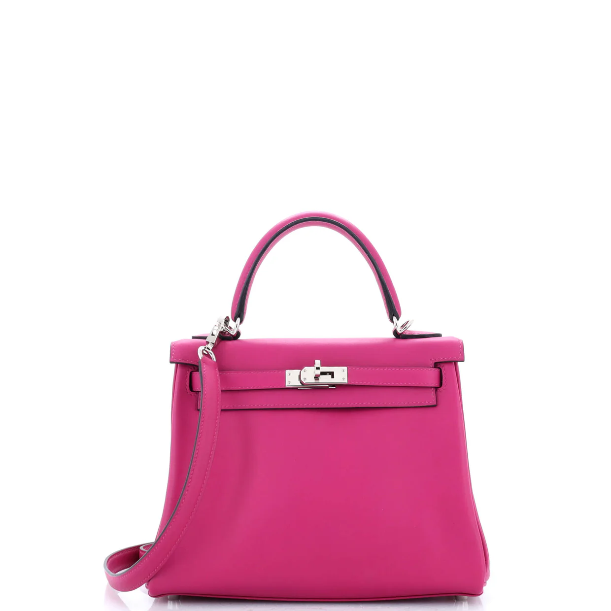 Kelly Handbag Rose Pourpre Swift with Palladium Hardware 25 - Deep Luxury