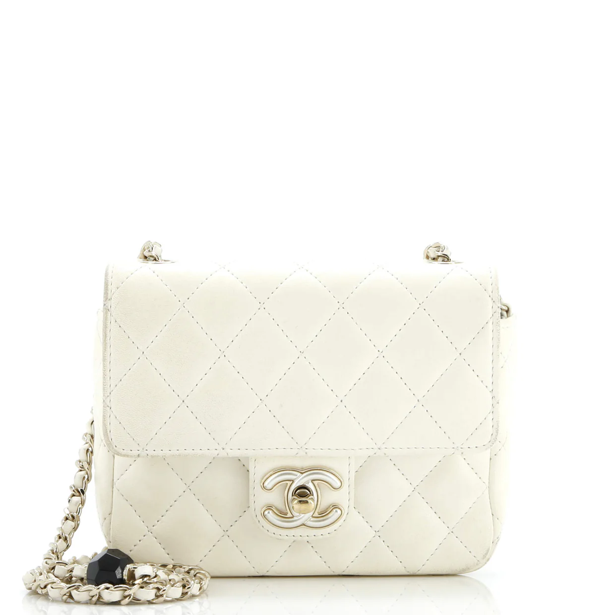 Coco de Toi Heart Chain Square Flap Bag Quilted Lambskin Mini - Deep Luxury