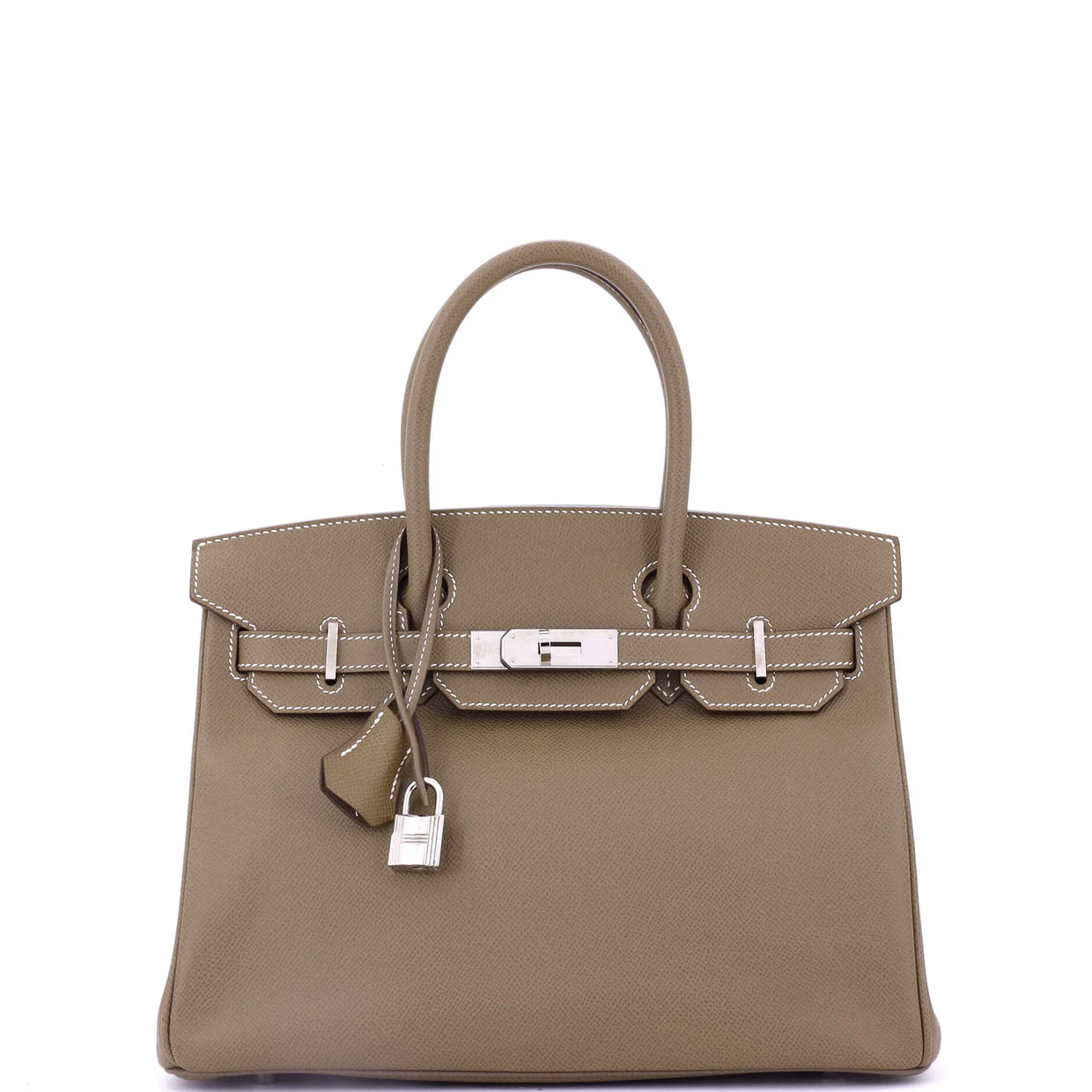 Birkin Handbag Grey Epsom with Palladium Hardware 30 - Deep Luxury