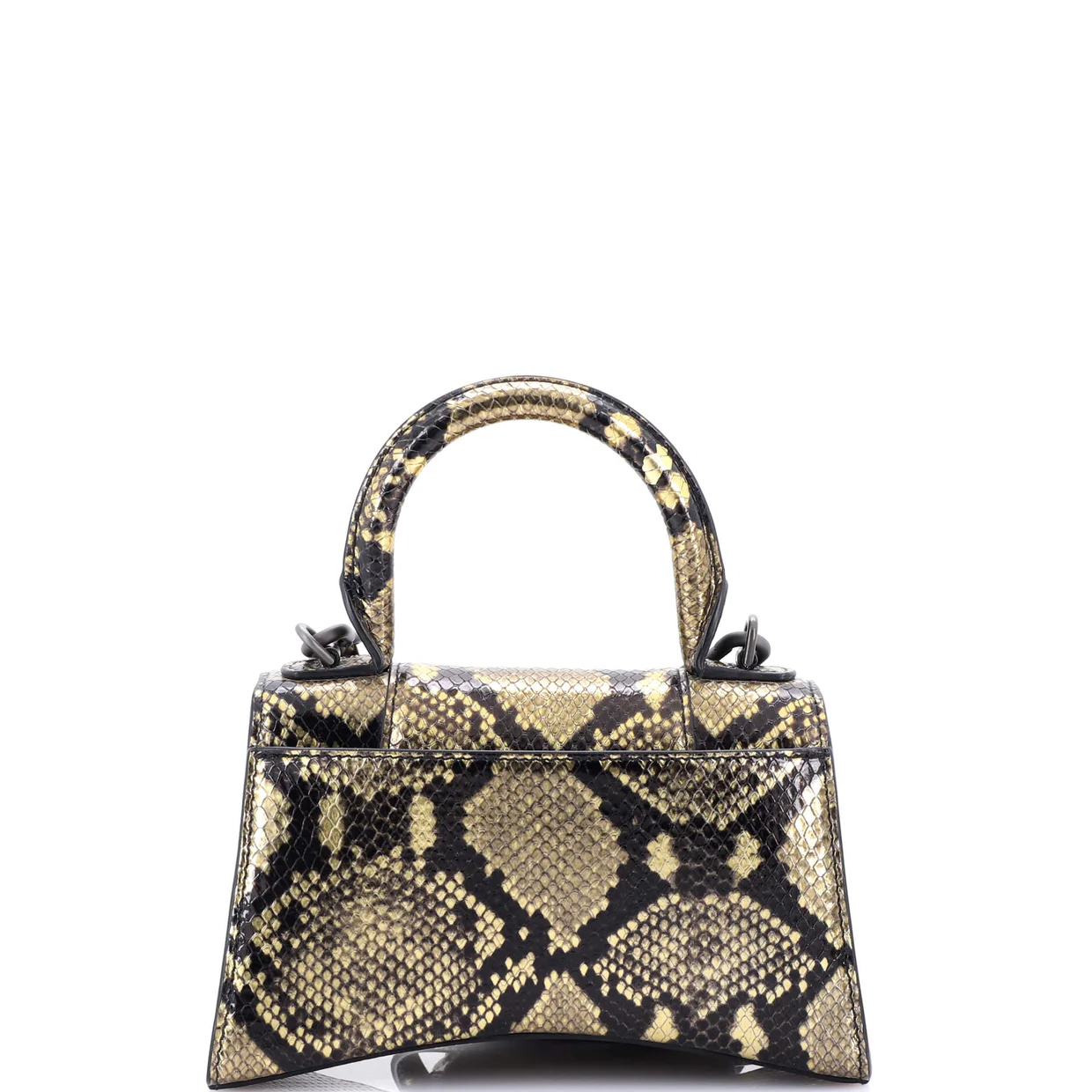 Hourglass Top Handle Bag Python Embossed Leather XS - Deep Luxury