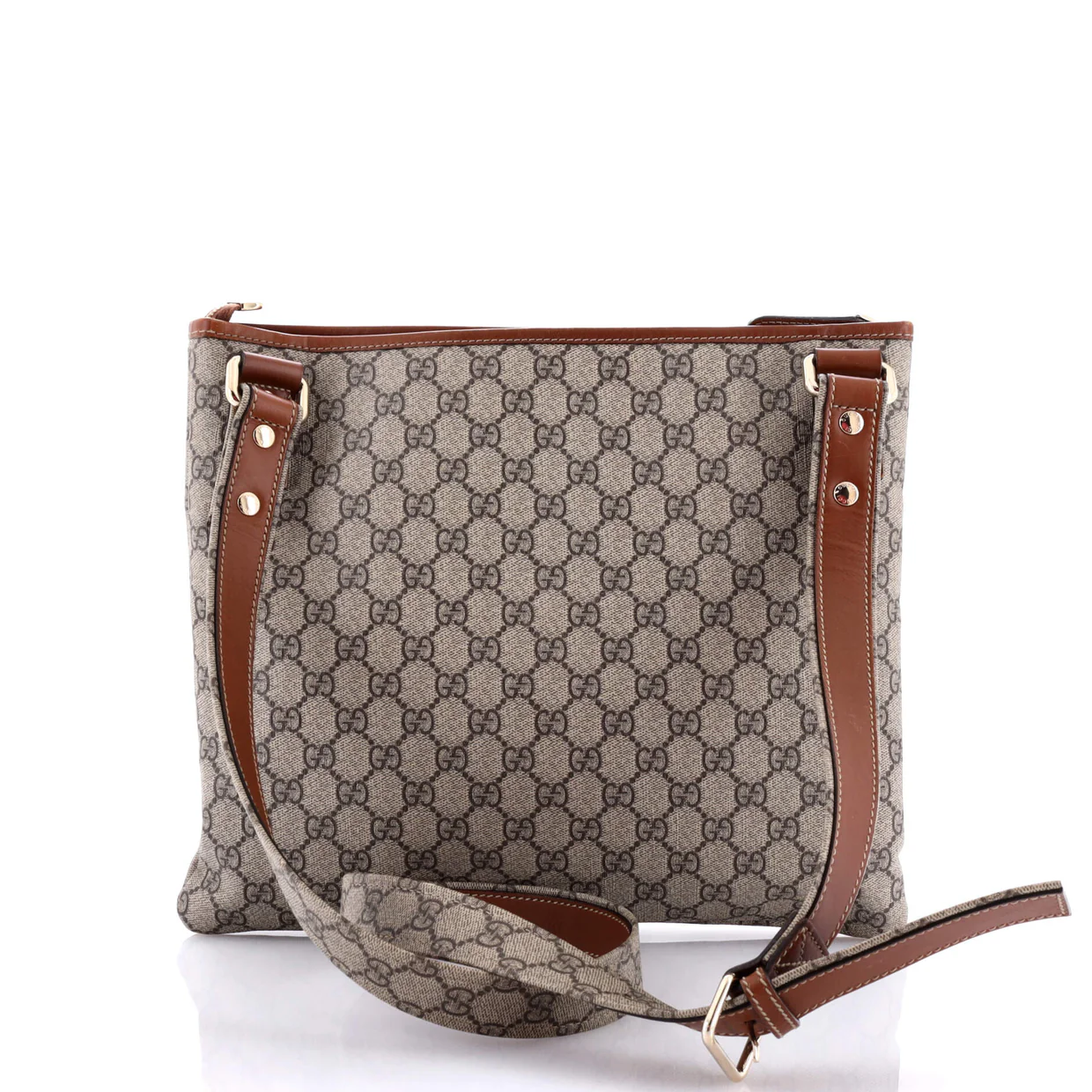 Web Loop Flat Messenger GG Coated Canvas Large - Deep Luxury
