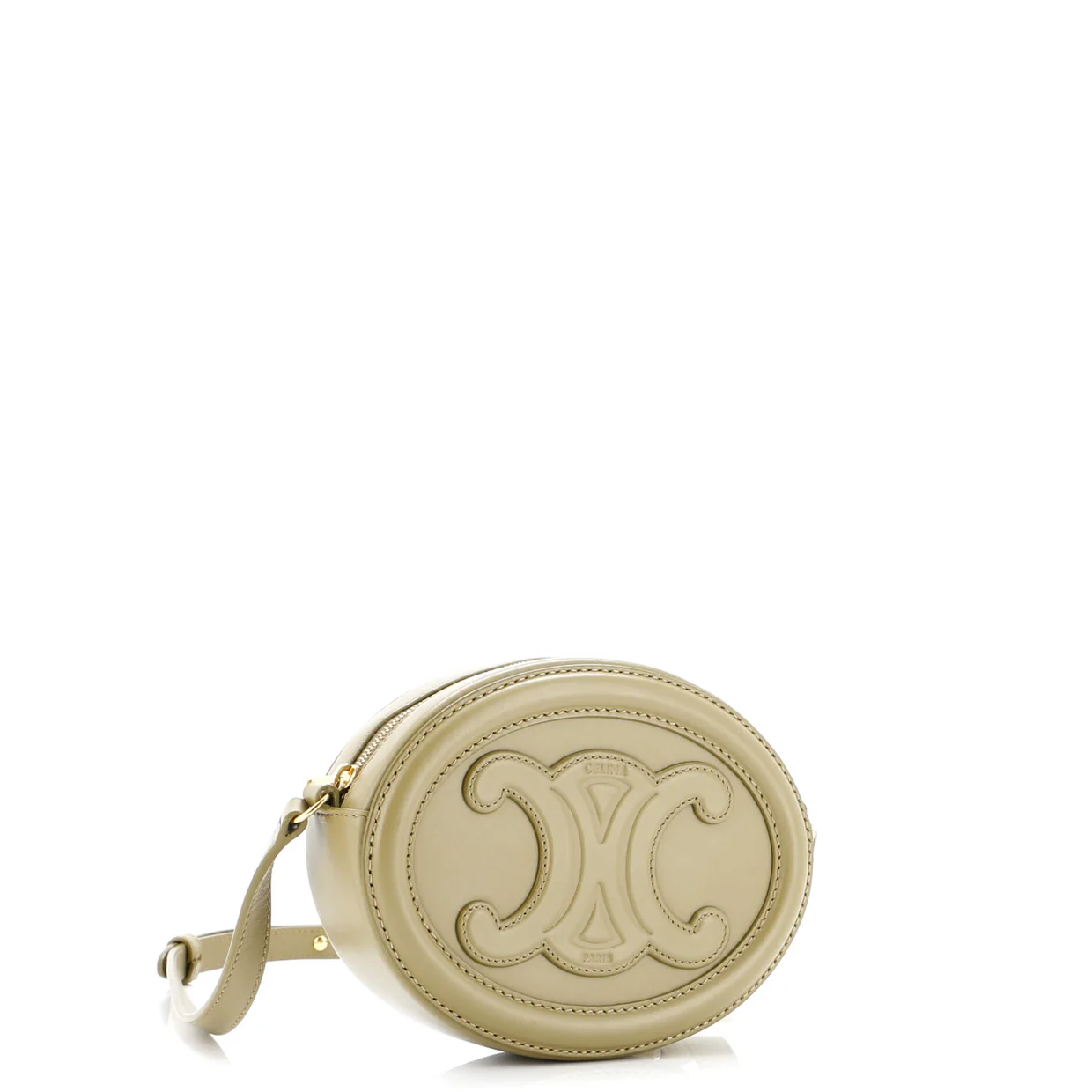 Triomphe Oval Crossbody Bag Leather Mini - Deep Luxury