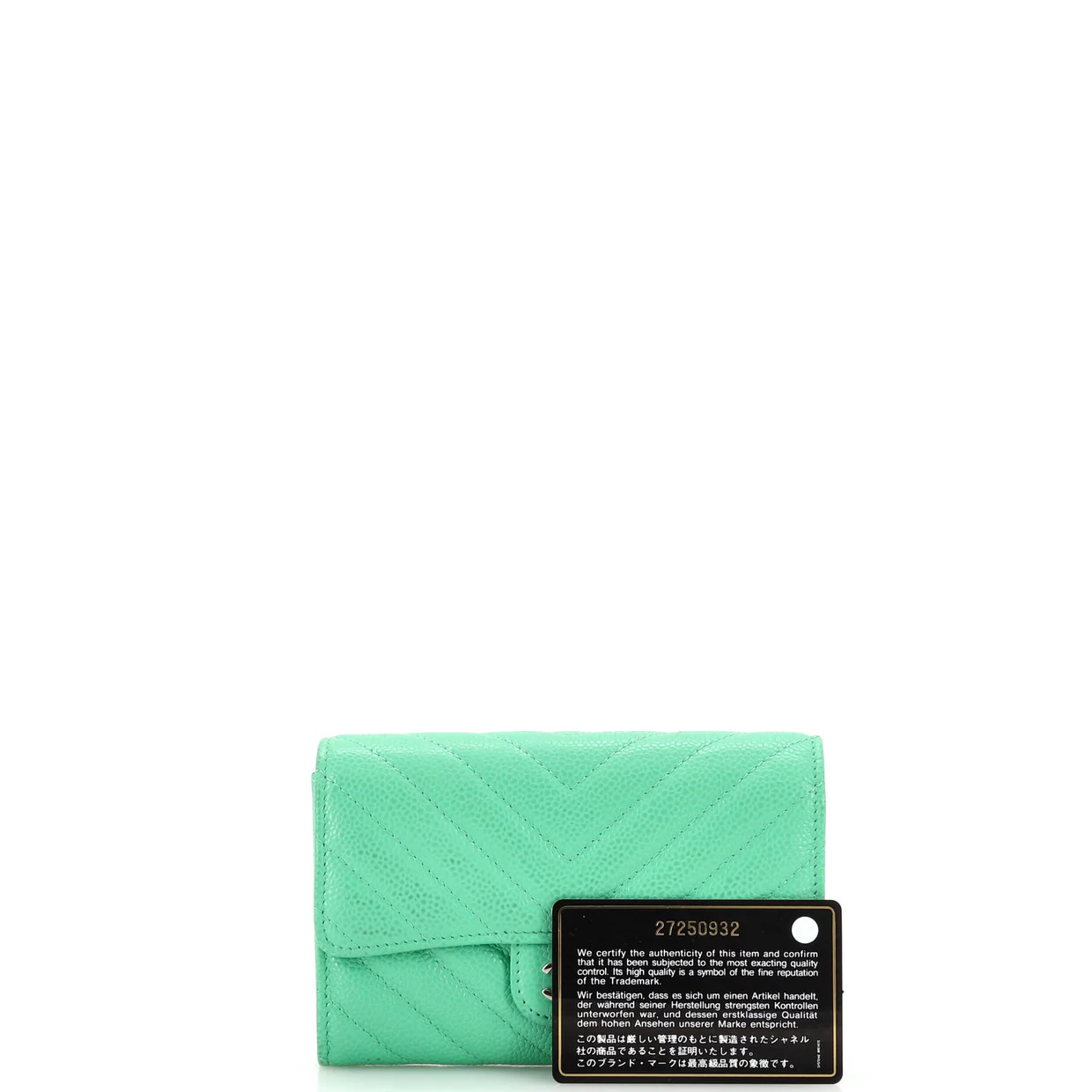 CC Gusset Classic Flap Wallet Quilted Caviar Medium - Deep Luxury