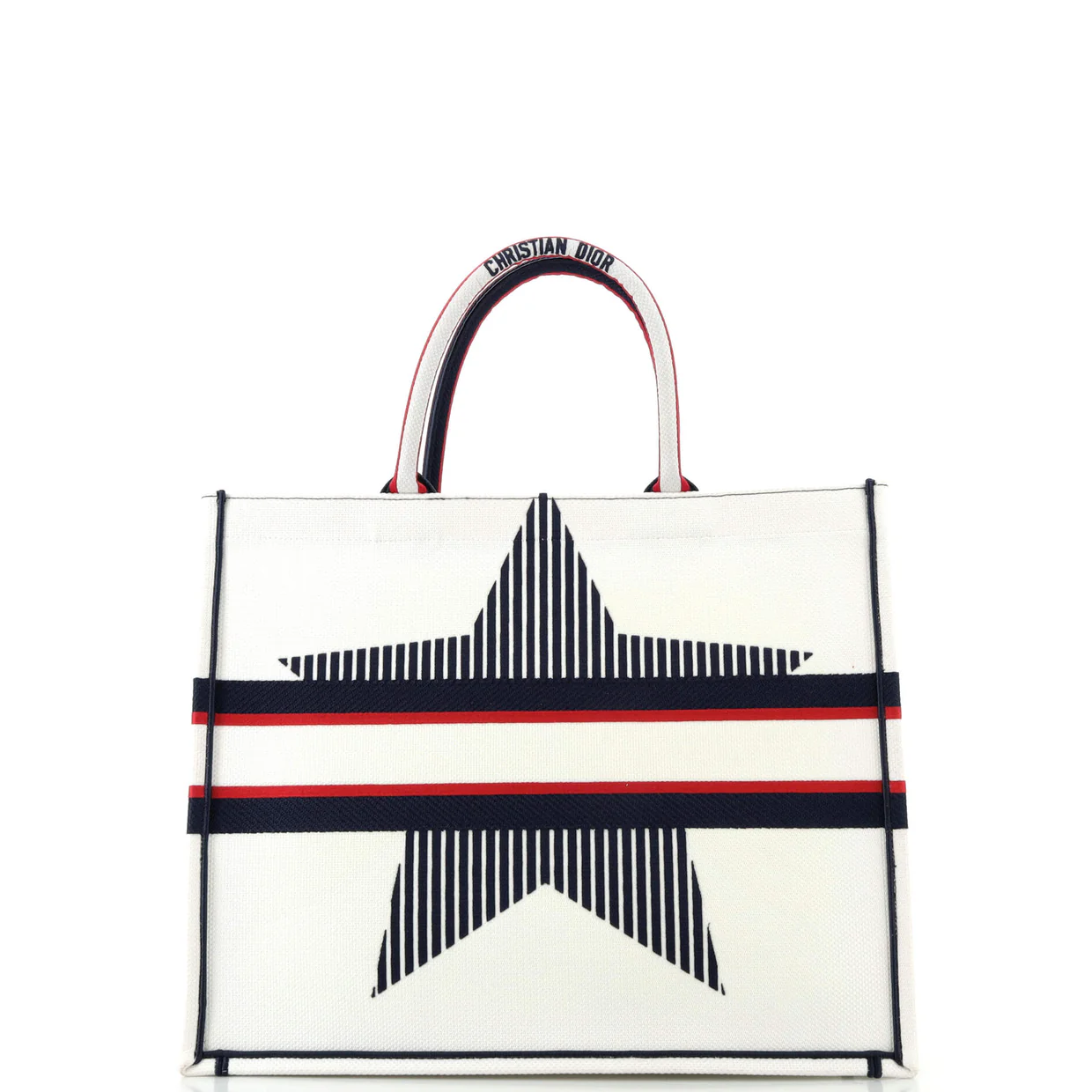 Dioralps Book Tote Embroidered Canvas Large - Deep Luxury