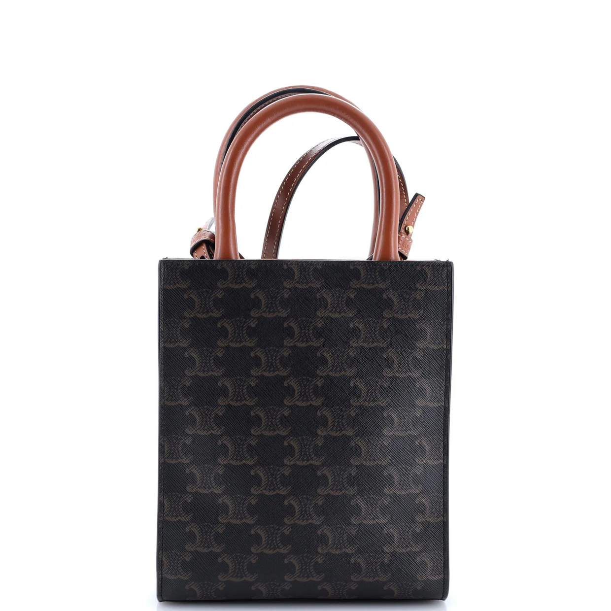Vertical Cabas Tote Triomphe Coated Canvas Mini - Deep Luxury