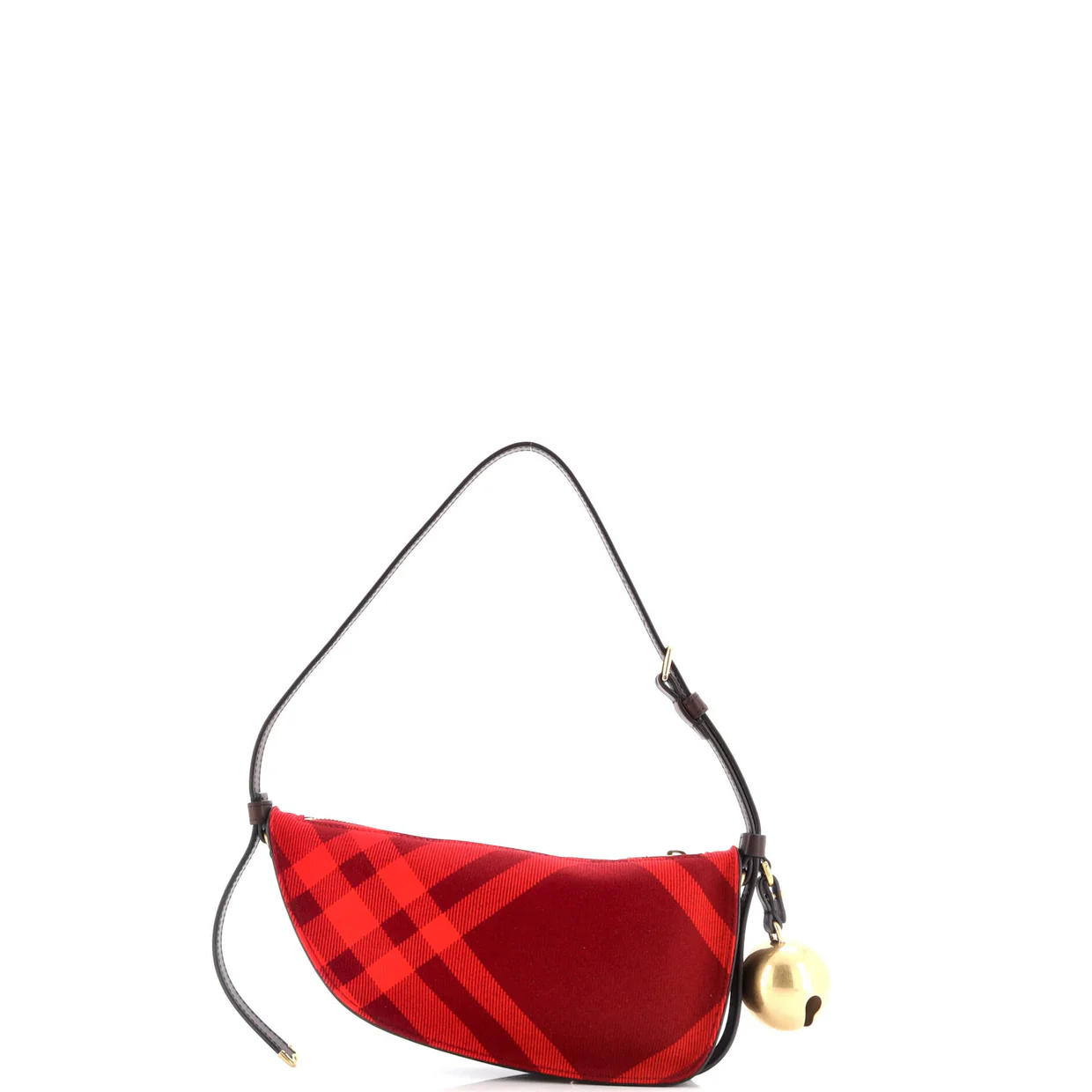 Shield Sling Shoulder Bag Check Canvas and Leather Mini - Deep Luxury