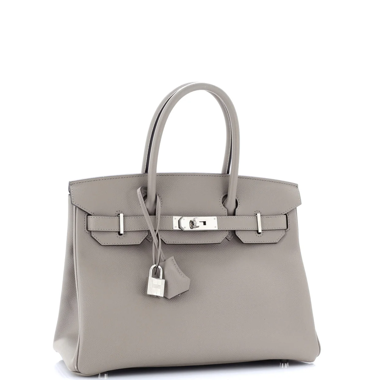 Birkin Handbag Grey Epsom with Palladium Hardware 30 - Deep Luxury