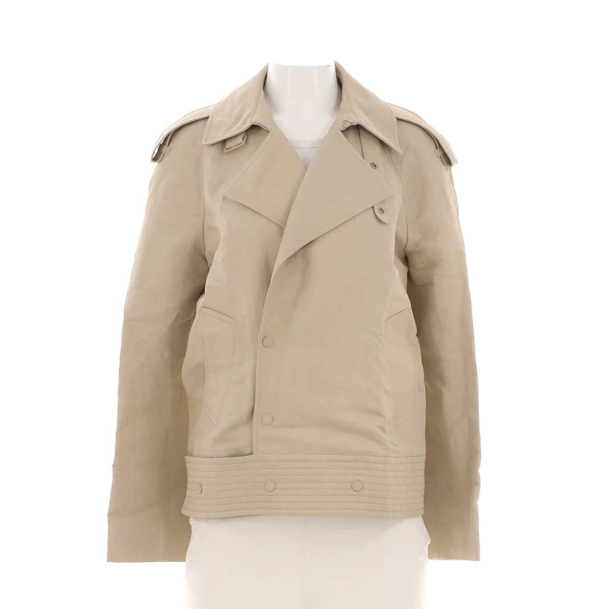 Women's Collared Short Trench Jacket Canvas - Deep Luxury