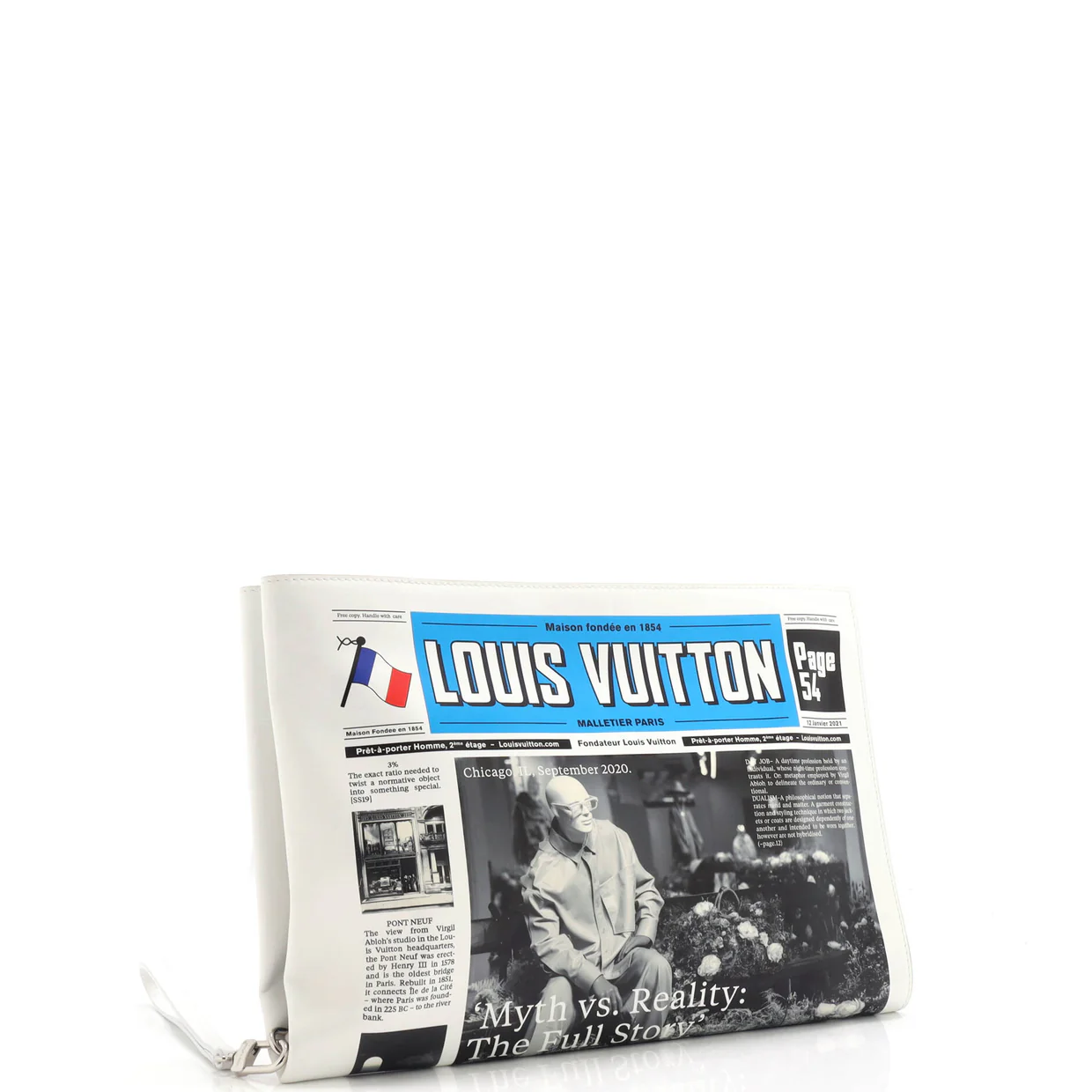 Newspaper Pouch Printed Leather - Deep Luxury