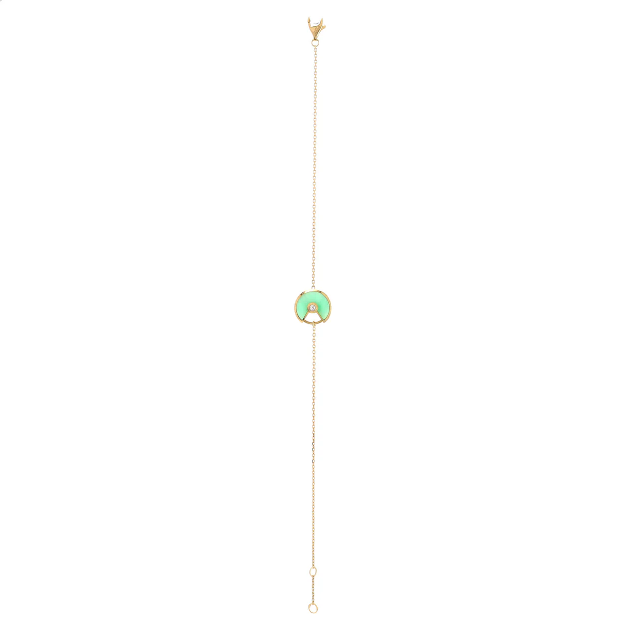 Amulette de Cartier Bracelet 18K Yellow Gold with Diamond and Chrysoprase XS - Deep Luxury