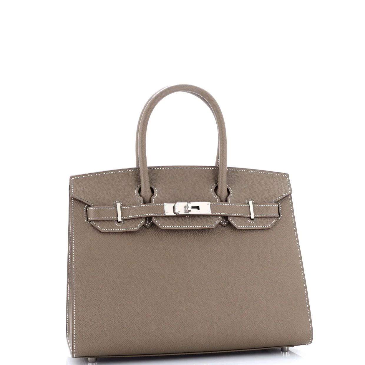 Birkin Sellier Bag Grey Epsom with Palladium Hardware 30 - Deep Luxury