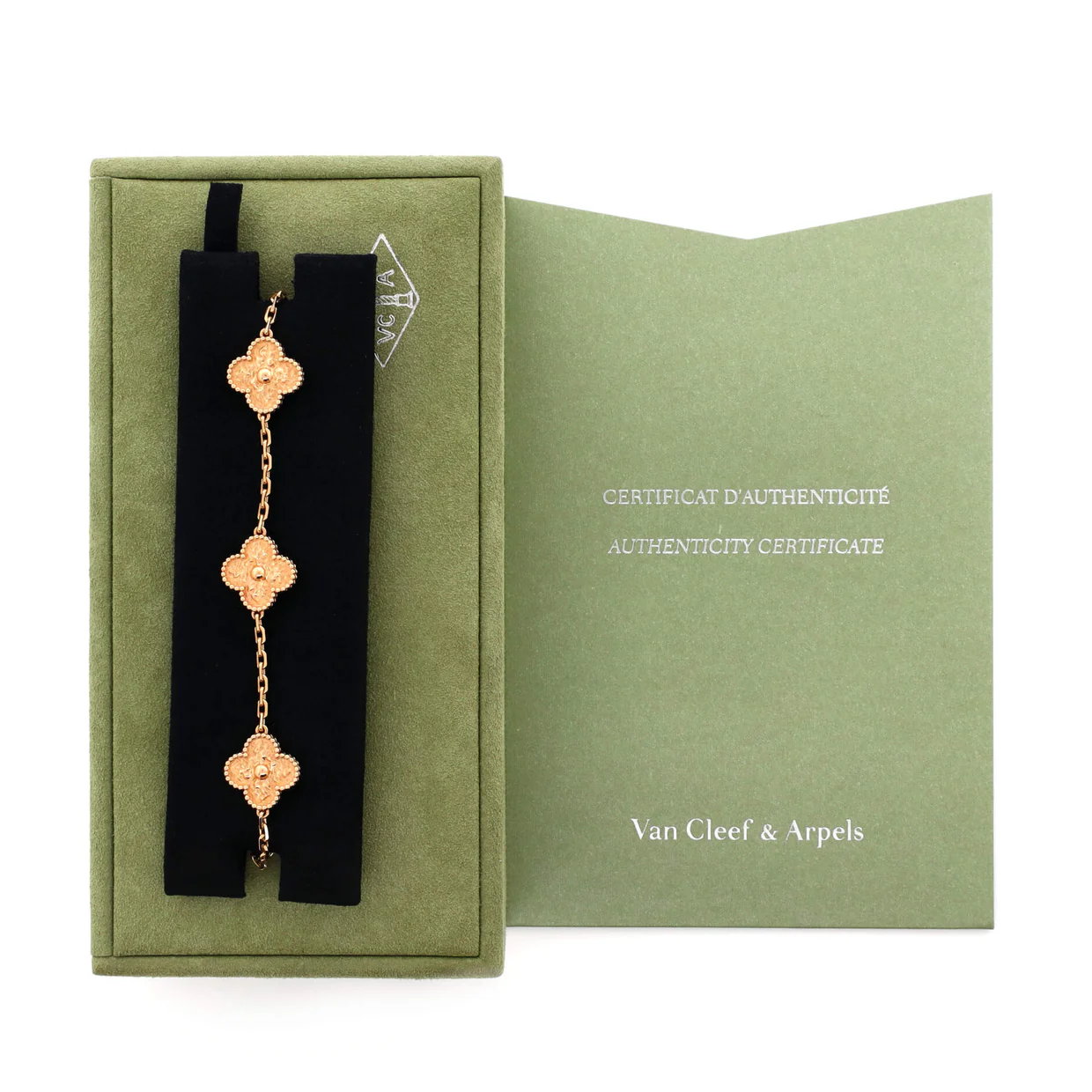 Vintage Alhambra 5 Motifs Bracelet 18K Rose Gold - Deep Luxury