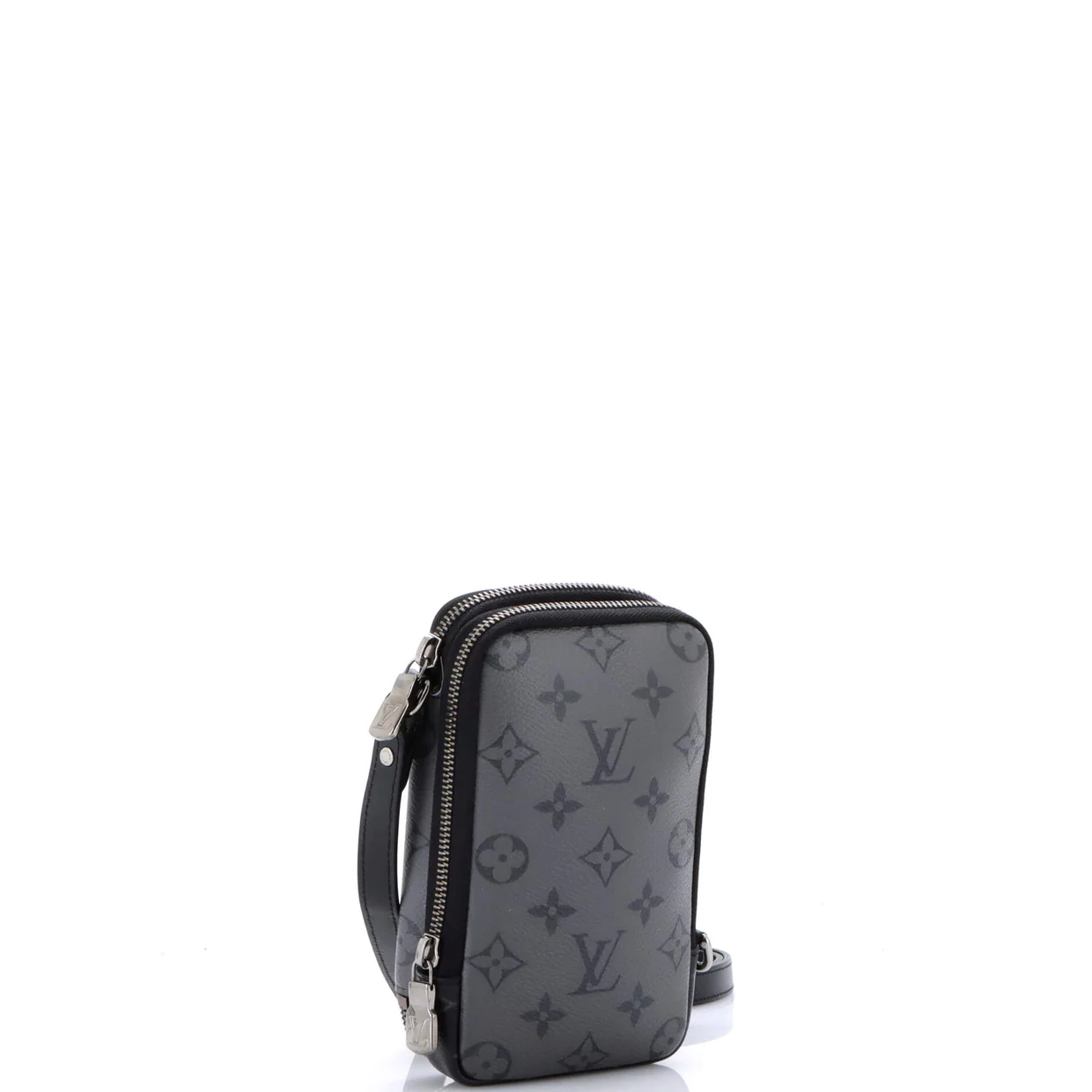 Double Phone Pouch Reverse Monogram Eclipse Canvas - Deep Luxury