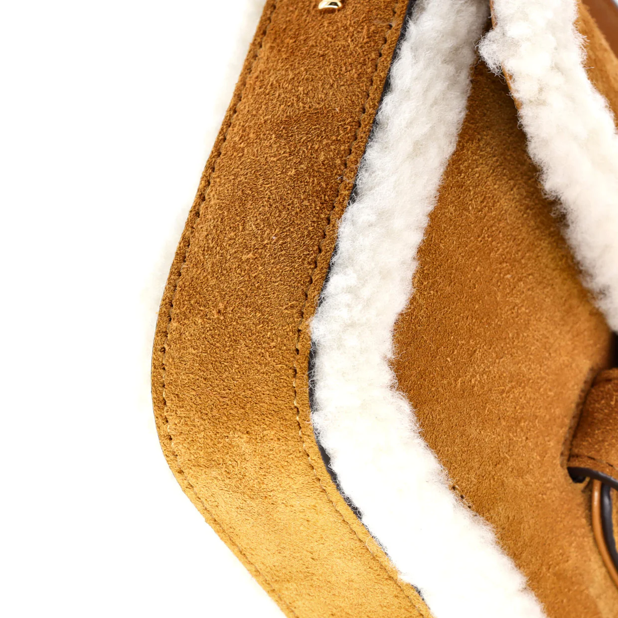 Horsebit 1955 Shoulder Bag Suede with Shearling Mini - Deep Luxury