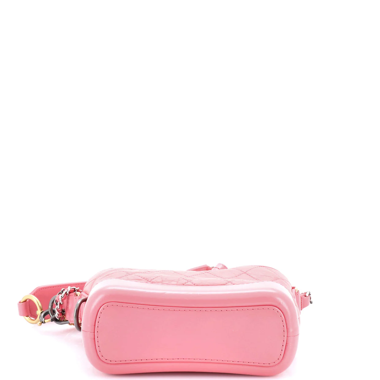 Gabrielle Hobo with Logo Handle Quilted Aged Calfskin Small - Deep Luxury