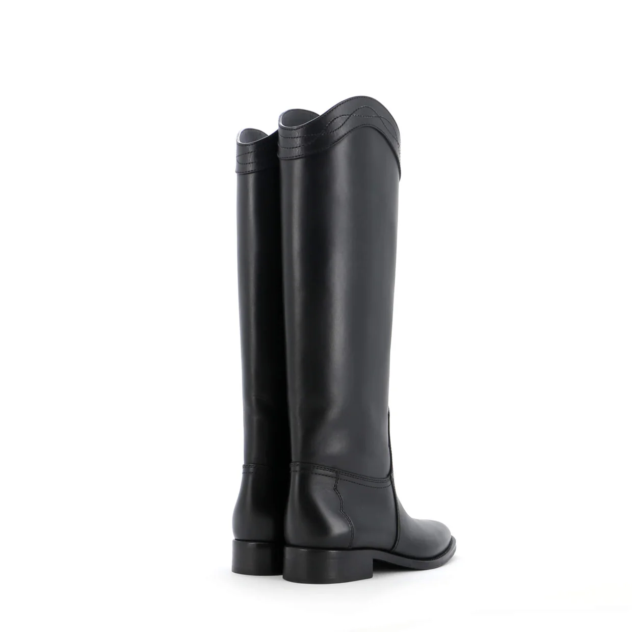 Women's Kate Western Heeled Knee High Boots Leather - Deep Luxury