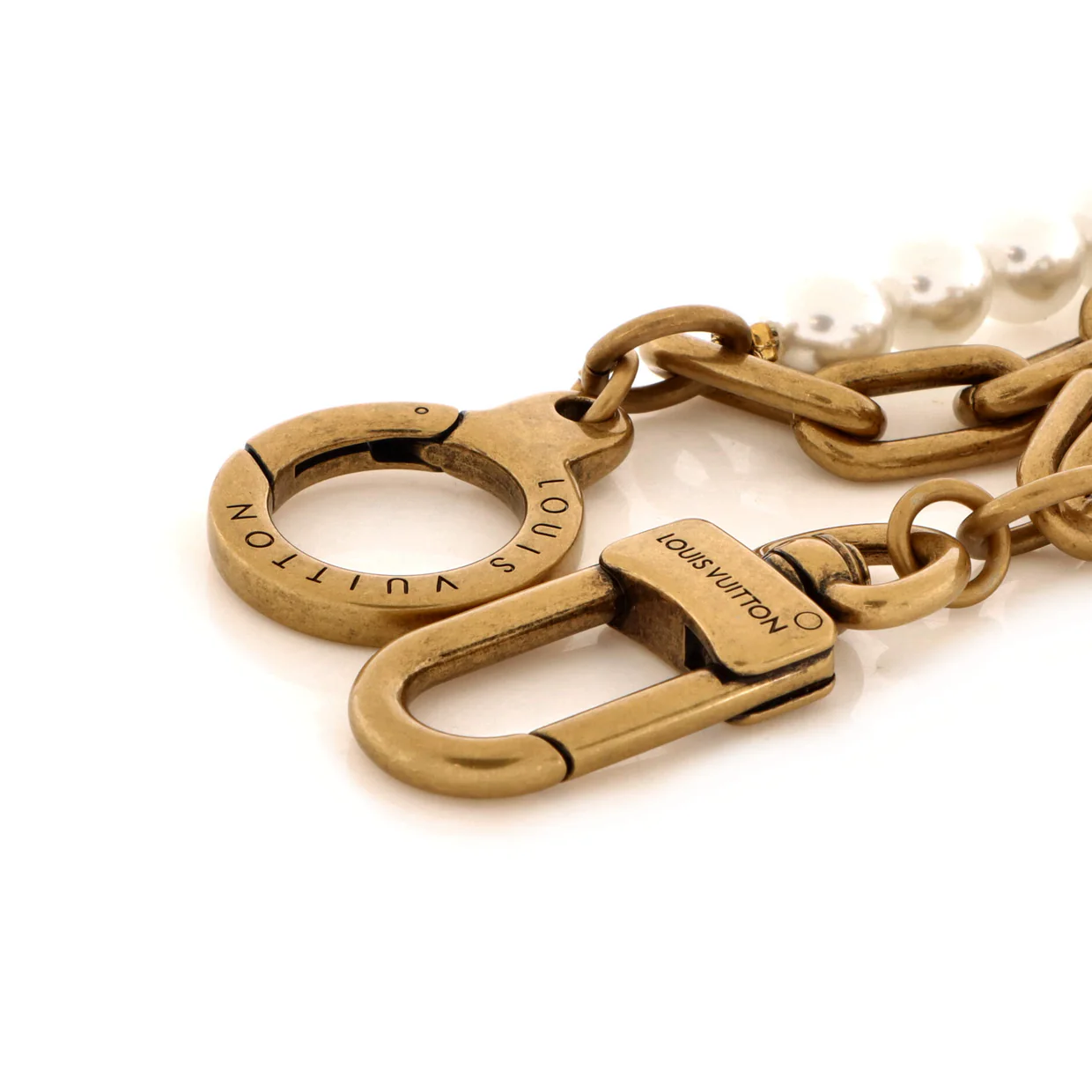 Chain Belt Bag Charm Metal with Faux Pearls - Deep Luxury