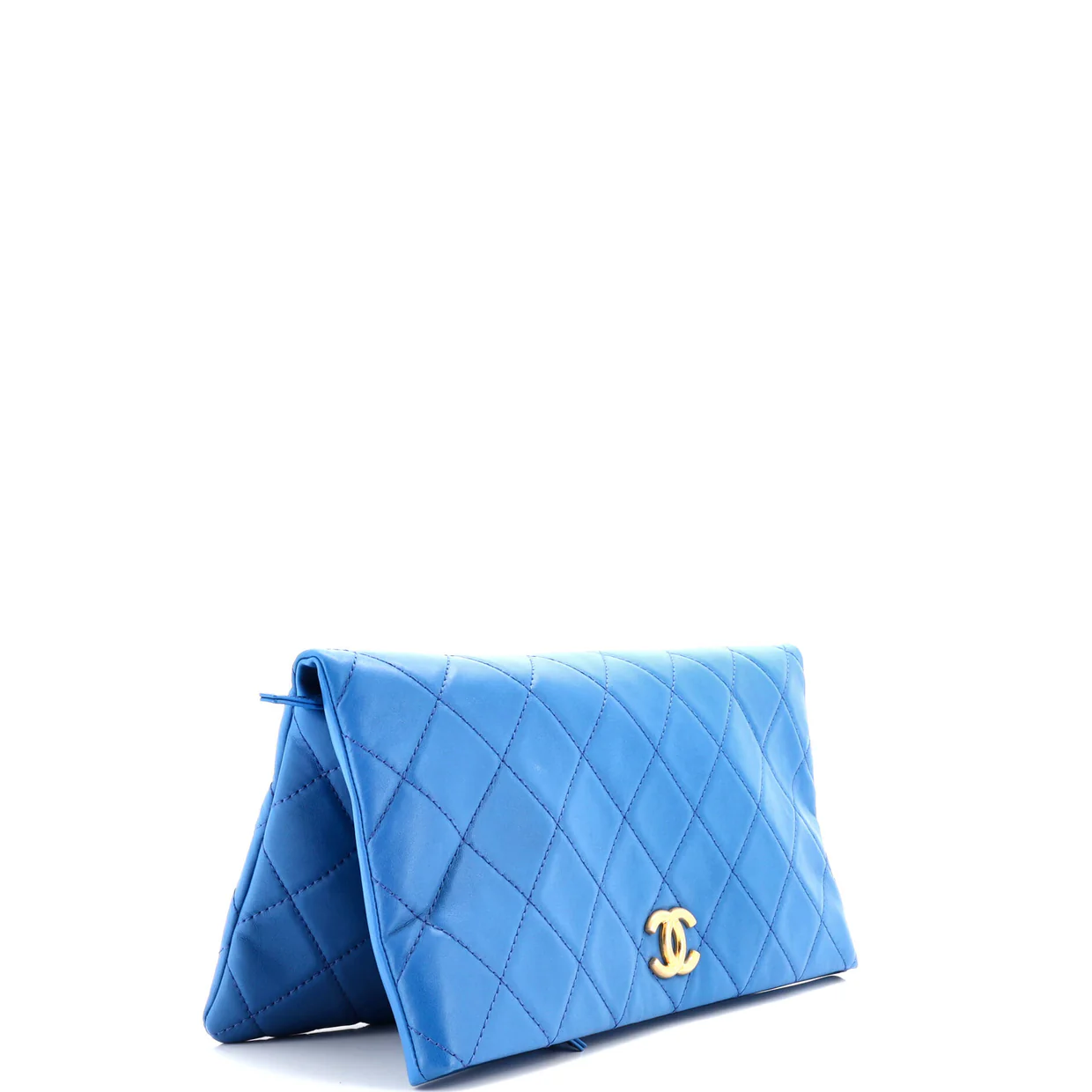 CC Foldover Clutch Quilted Lambskin Large - Deep Luxury