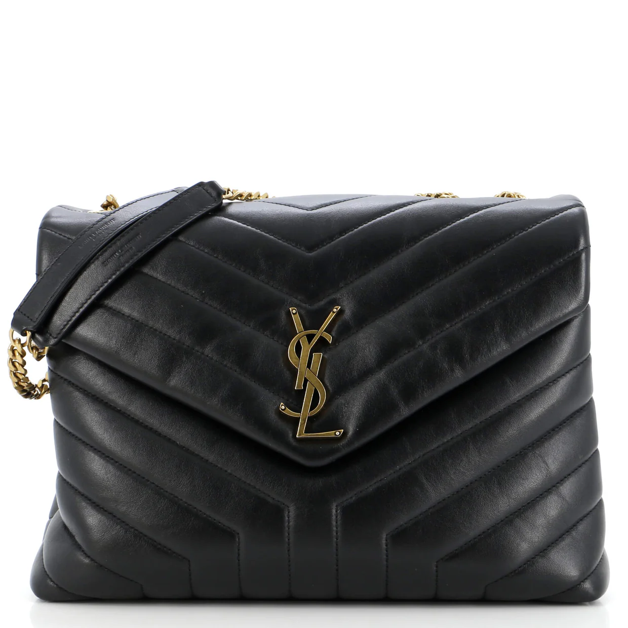 Loulou Shoulder Bag Matelasse Chevron Leather Medium - Deep Luxury