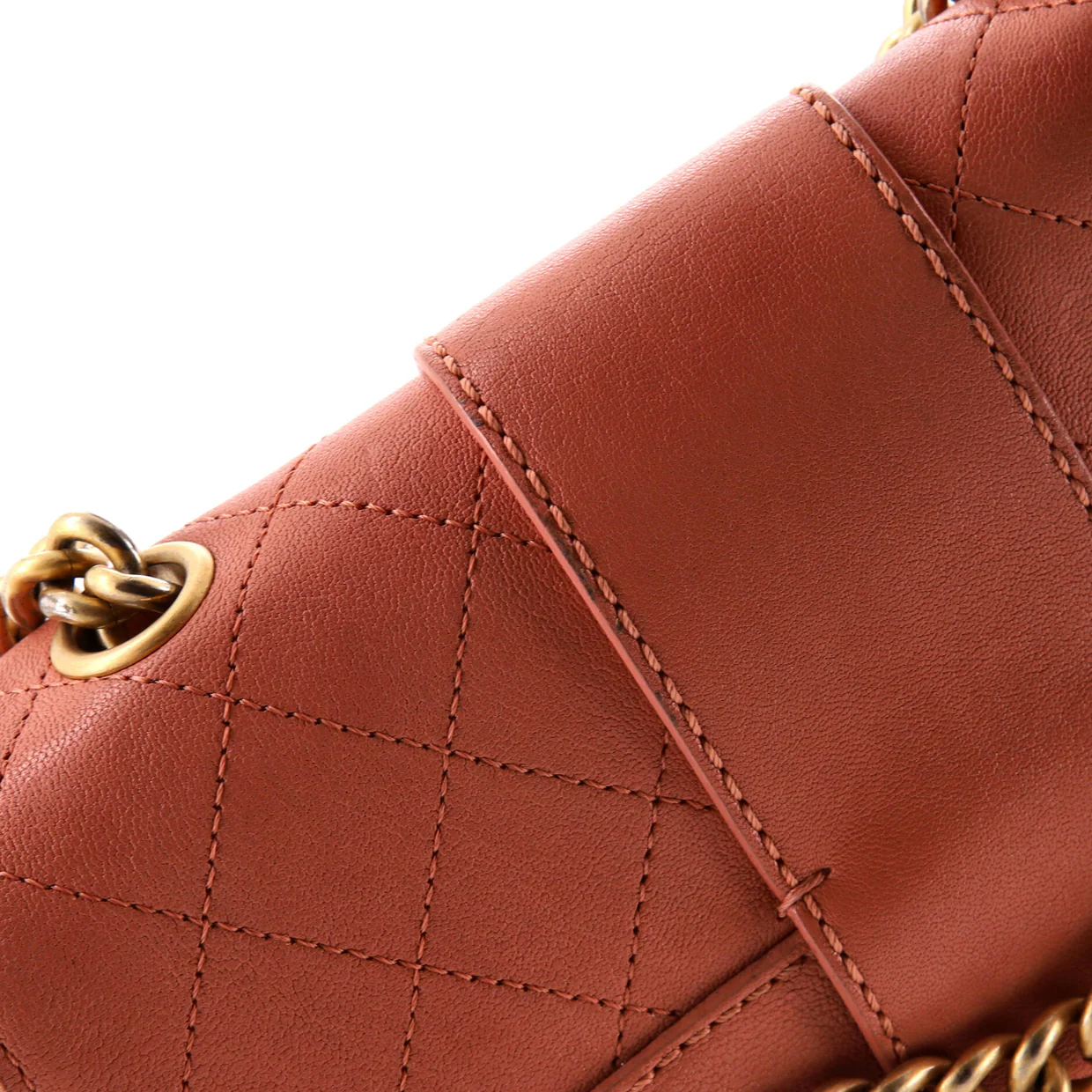 Front Chain Flap Bag Quilted Sheepskin Medium - Deep Luxury