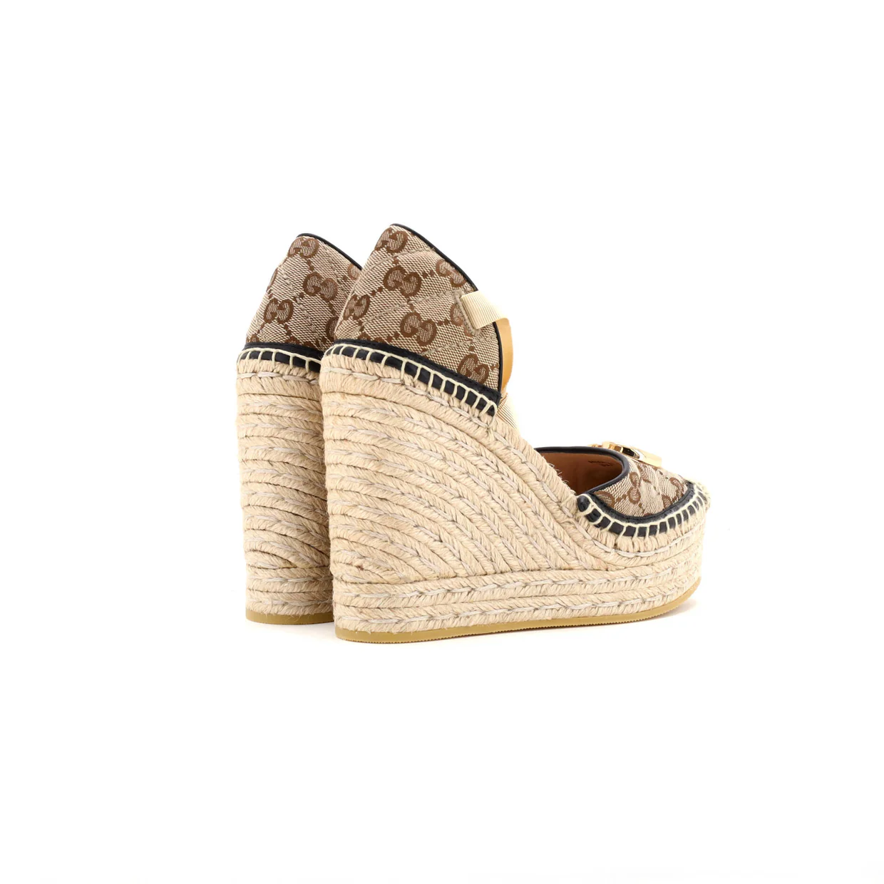 Women's GG Marmont Wedge Espadrilles Diagonal Quilted GG Canvas - Deep Luxury