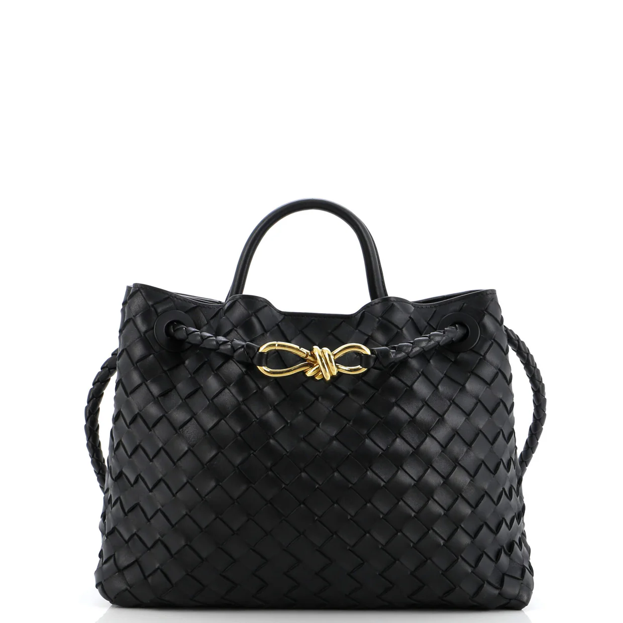 Andiamo Top Handle Bag Intrecciato Nappa Small - Deep Luxury
