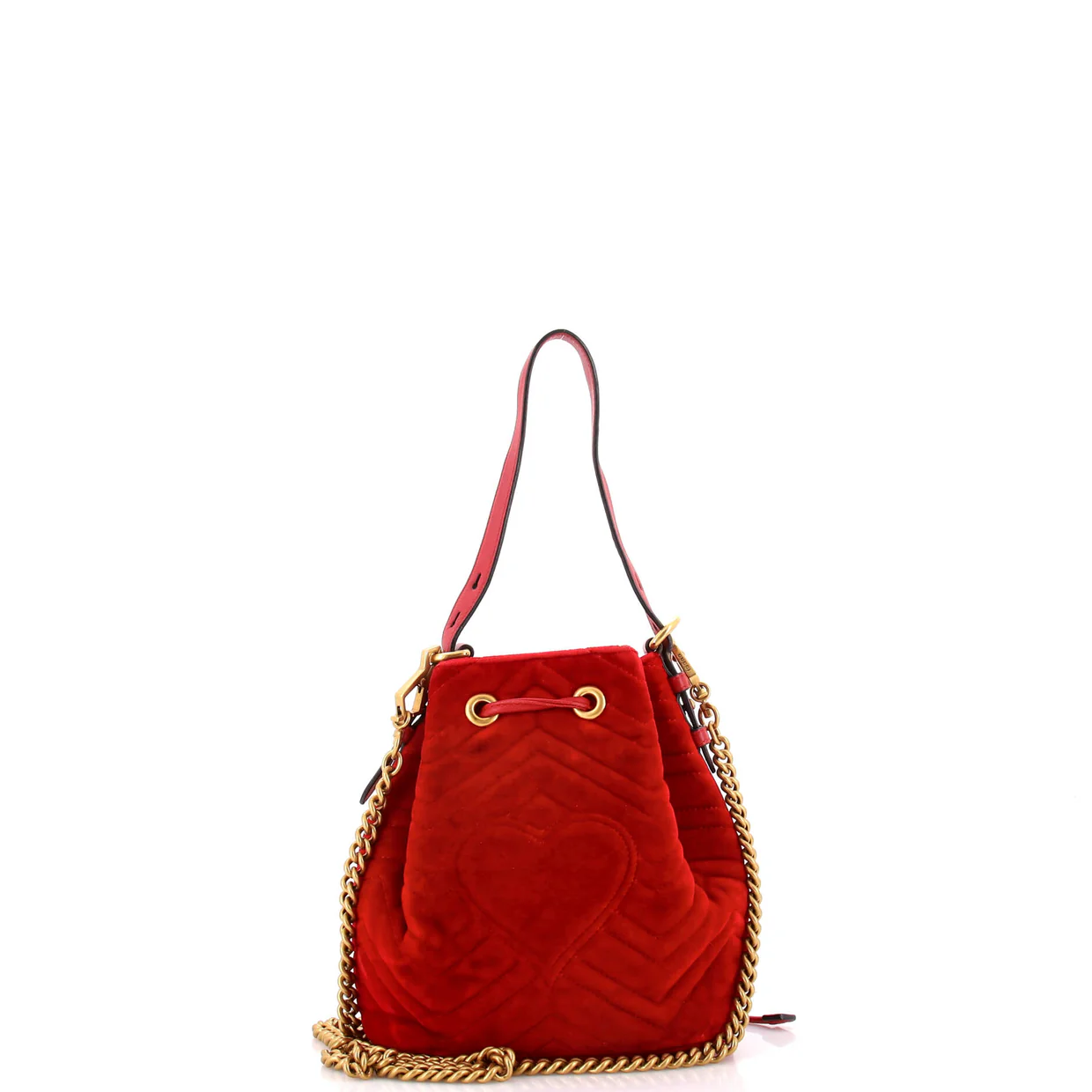 GG Marmont Bucket Bag Matelasse Velvet Small - Deep Luxury