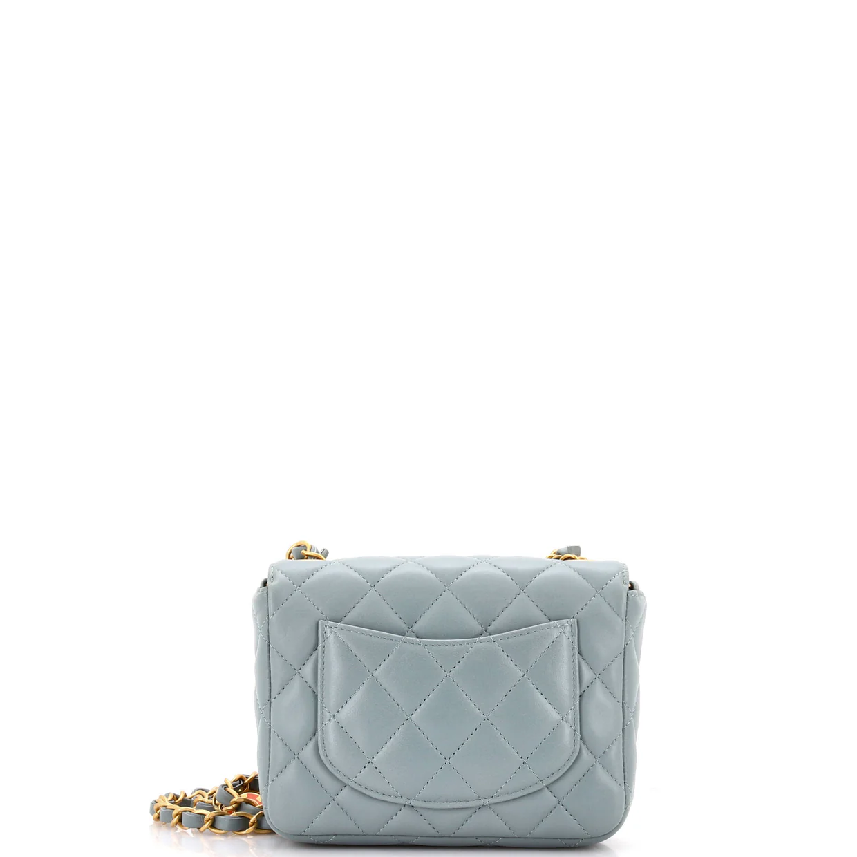 Casino Royale Charms Square Flap Bag Quilted Lambskin with Enamel Mini - Deep Luxury