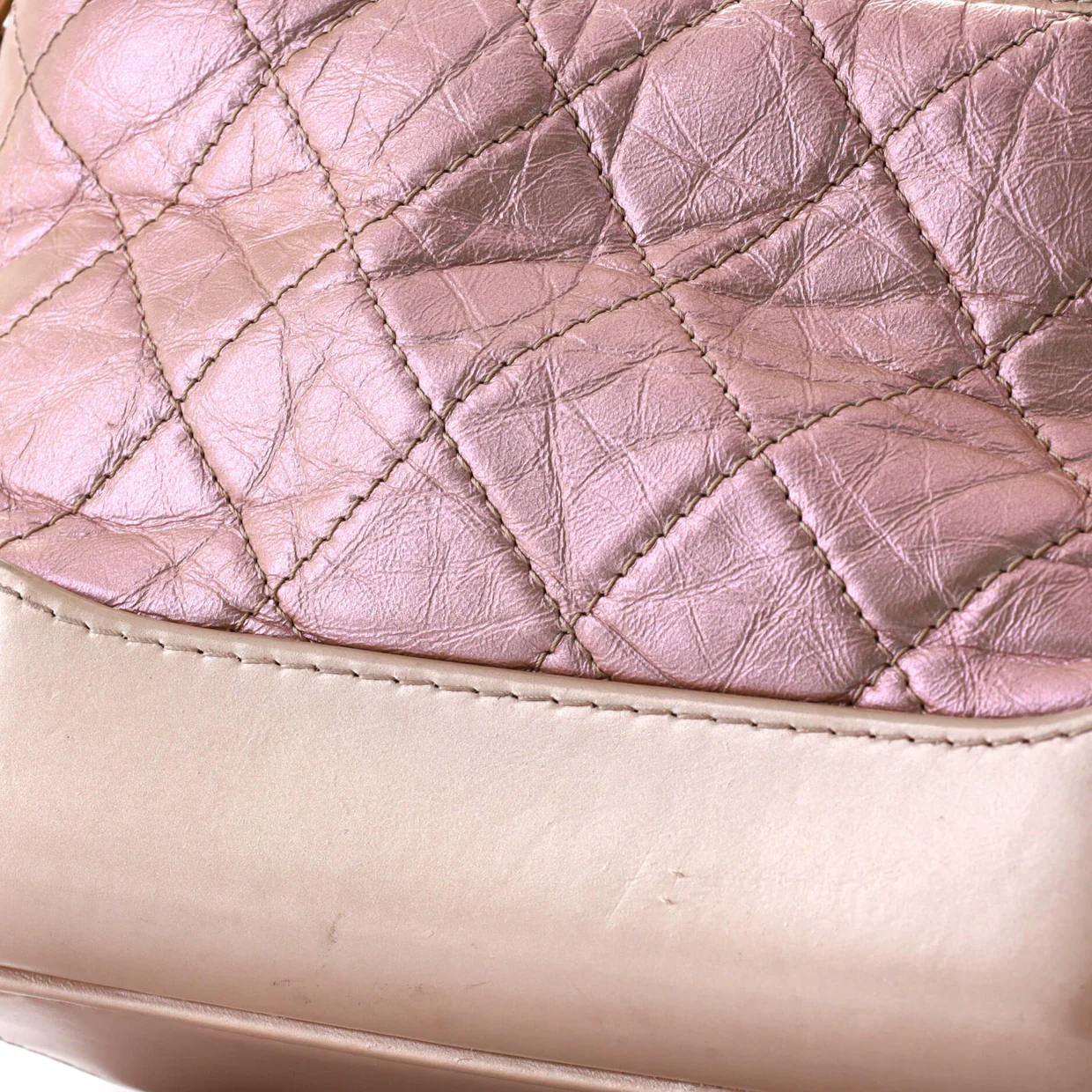 Gabrielle Hobo Quilted Iridescent Aged Calfskin Small - Deep Luxury