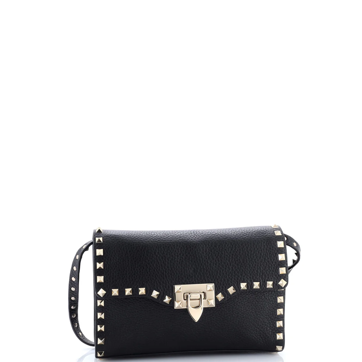 Rockstud Flip Lock Flap Bag Leather Medium - Deep Luxury
