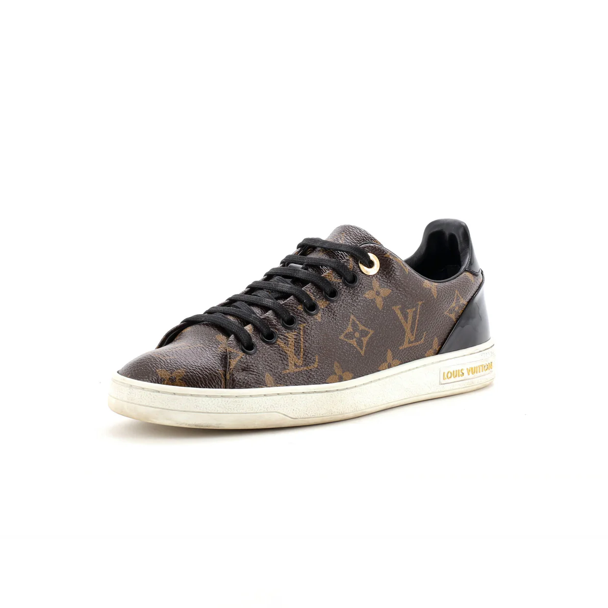 Women's FrontRow Sneakers Monogram Canvas with Patent - Deep Luxury