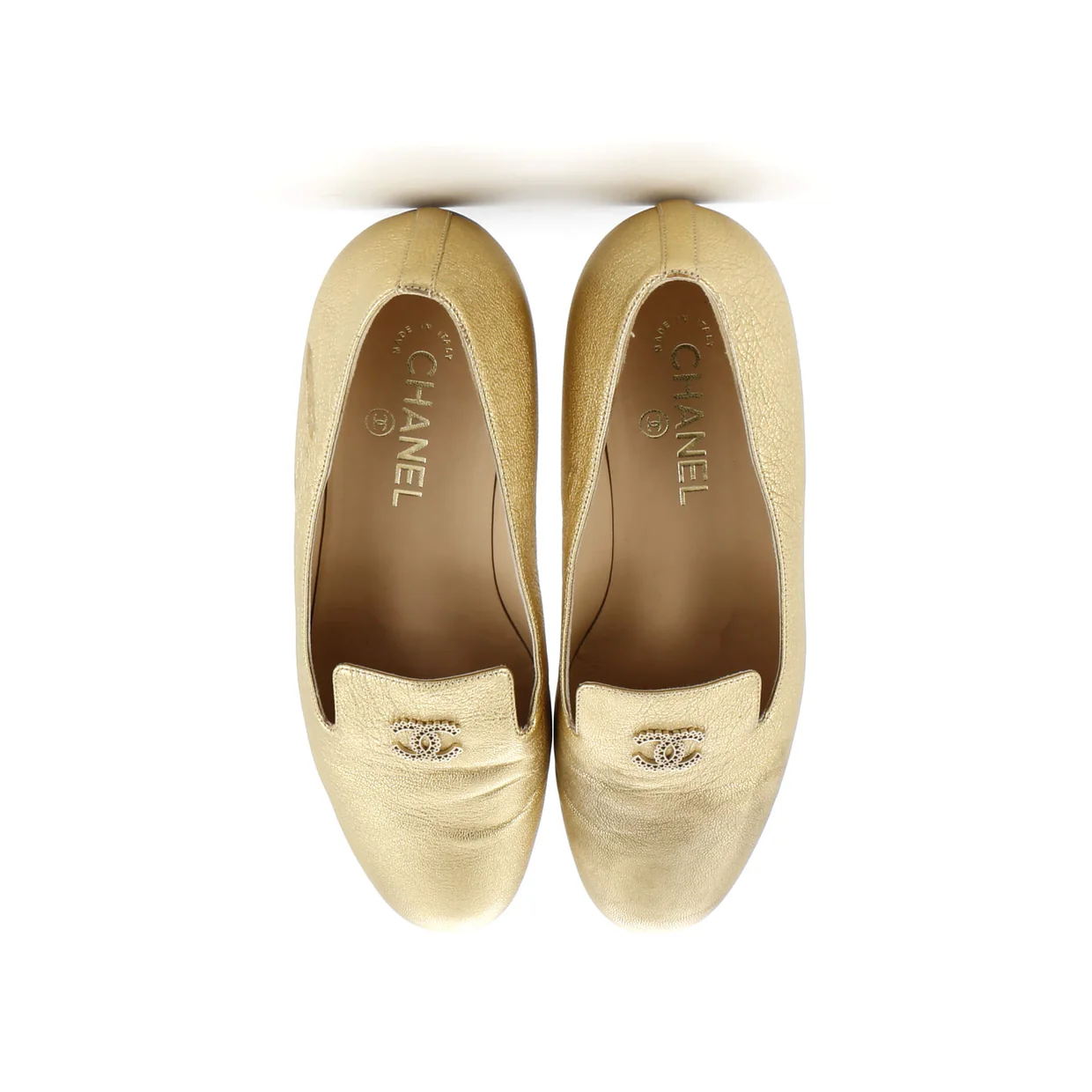 Women's CC Mocassin Loafers Leather with Metal - Deep Luxury