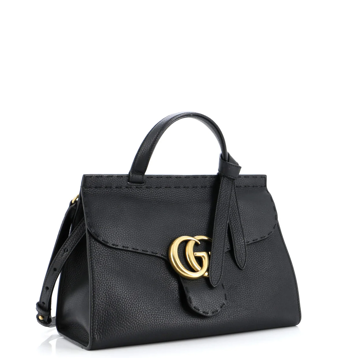 GG Marmont Top Handle Bag Leather Small - Deep Luxury