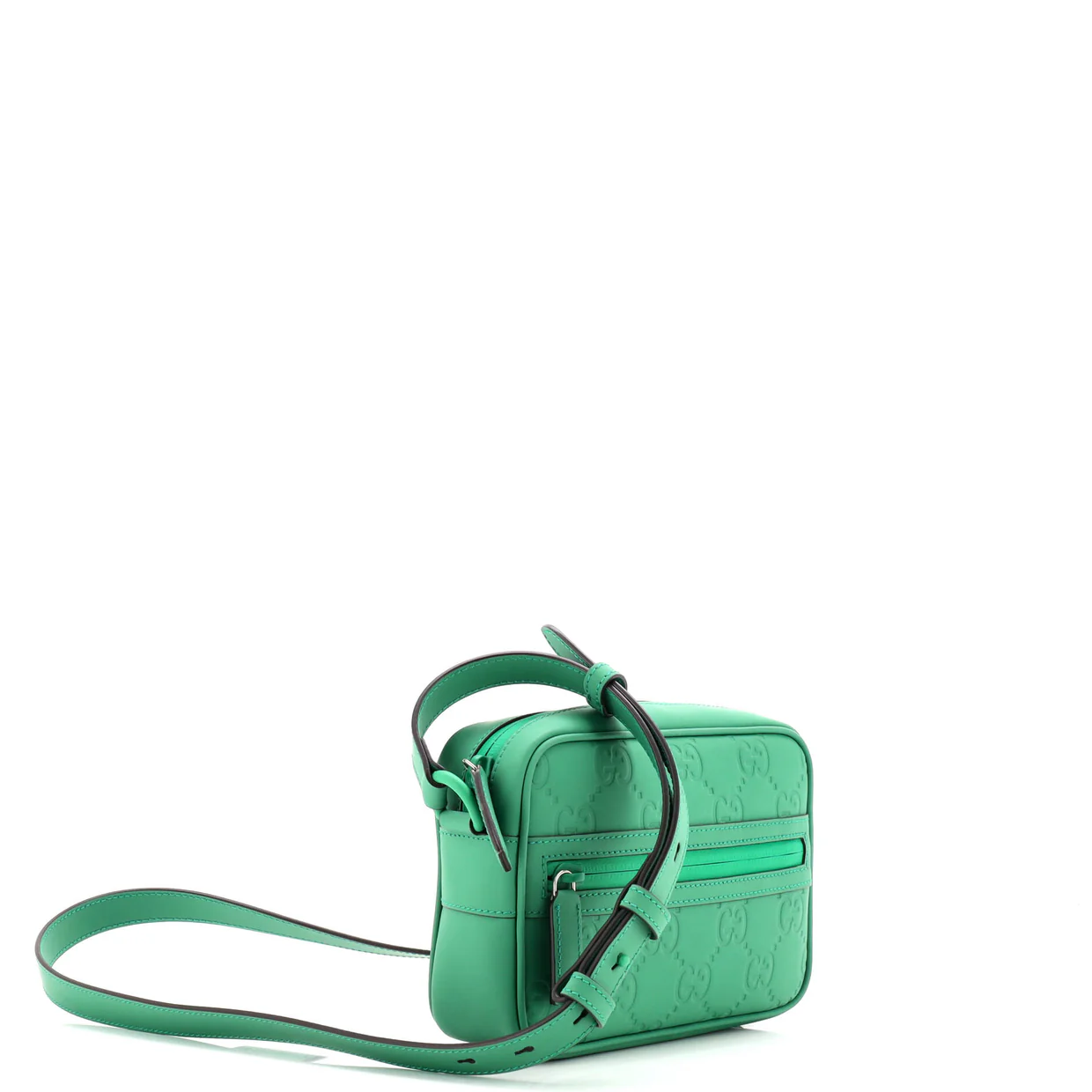 Front Zip Crossbody GG Rubber Effect Leather Mini - Deep Luxury