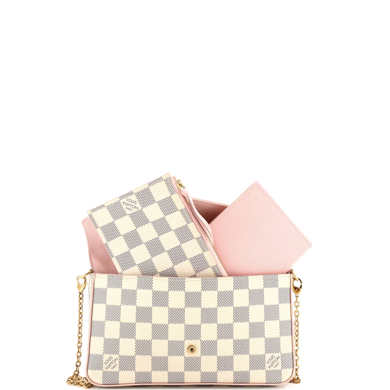 Felicie Pochette Damier and Leather - Deep Luxury
