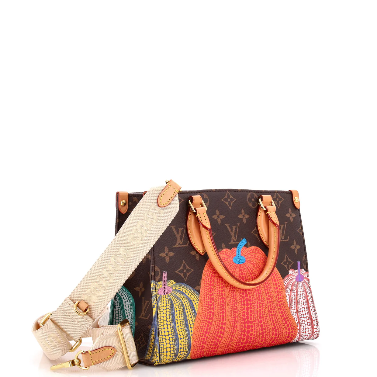 OnTheGo Tote Yayoi Kusama Pumpkins Monogram Canvas PM - Deep Luxury