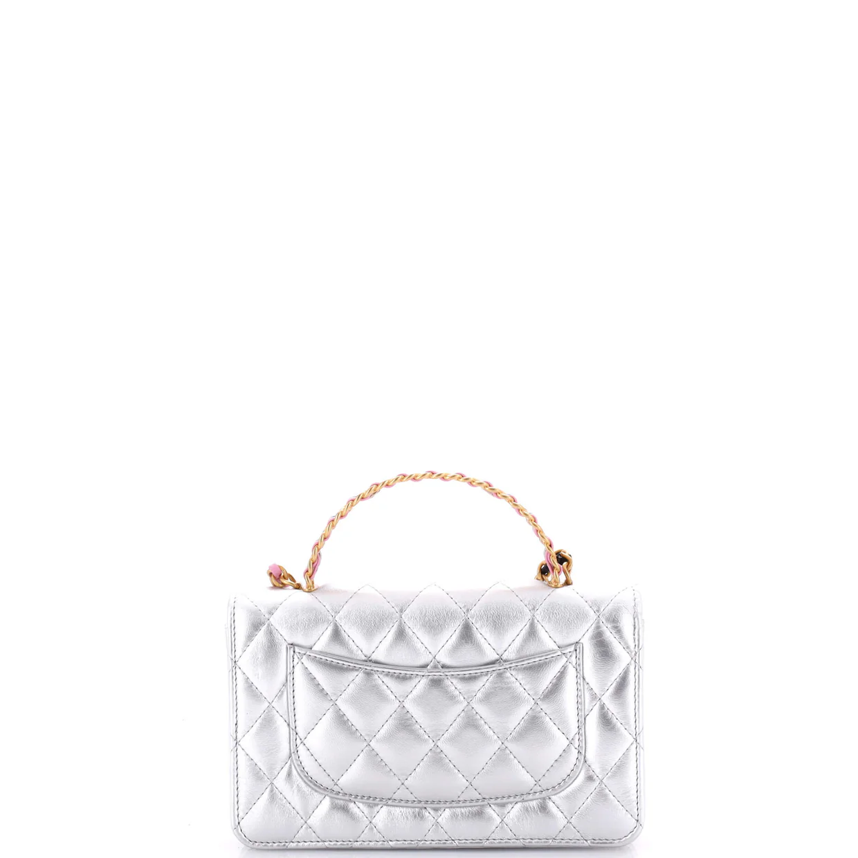 Pick Me Up Logo Handle Wallet on Chain Quilted Lambskin - Deep Luxury