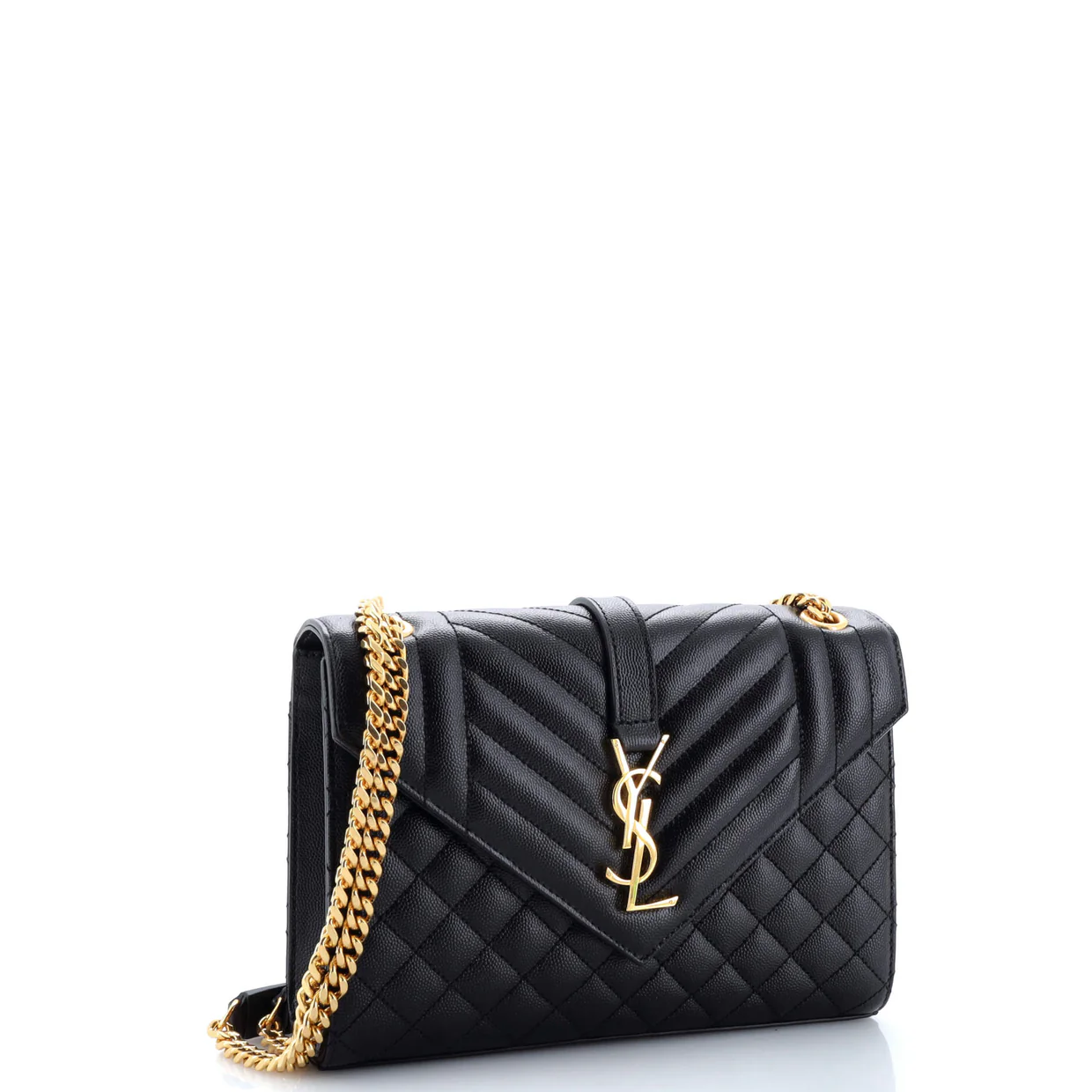 Classic Monogram Envelope Satchel Mixed Matelasse Leather Medium - Deep Luxury