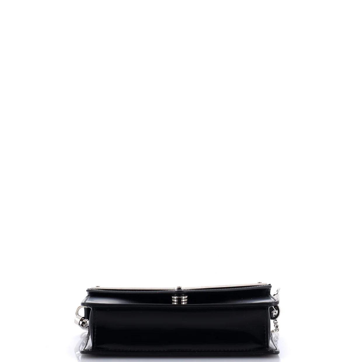 Maxi Triangle Logo Chain Flap Bag Brushed Leather Small - Deep Luxury