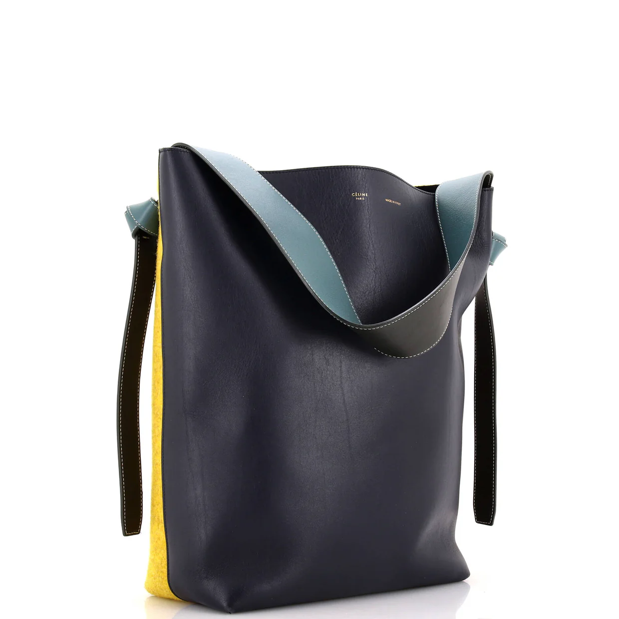 Twisted Cabas Tote Leather and Felt Small - Deep Luxury