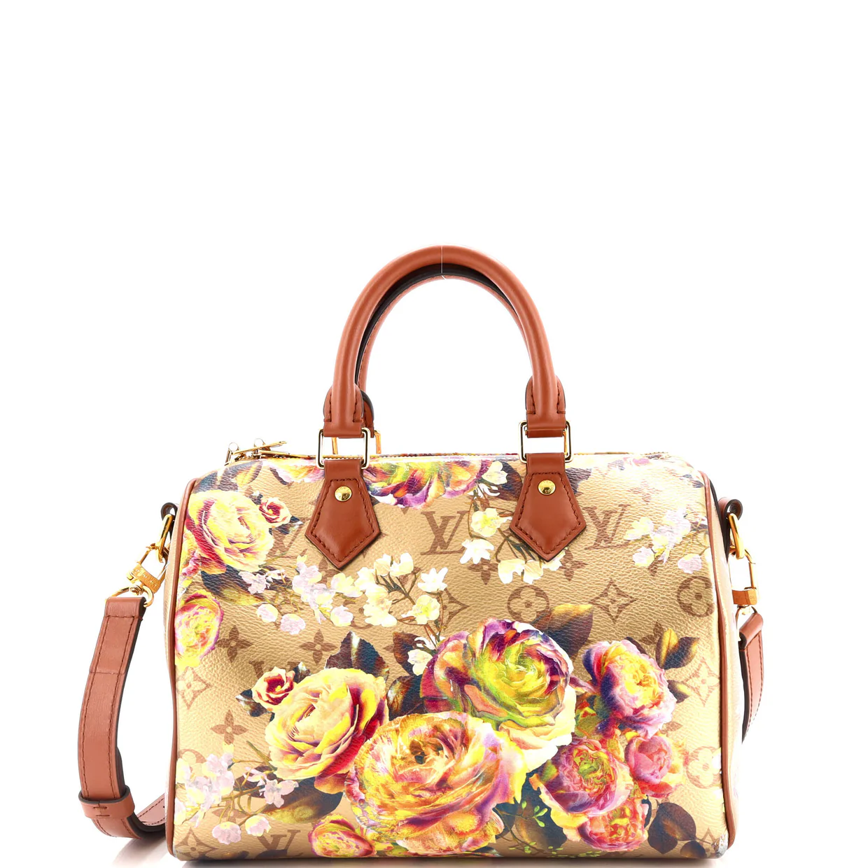 Speedy Bandouliere Bag Limited Edition Flowers Monogram Canvas 25 - Deep Luxury