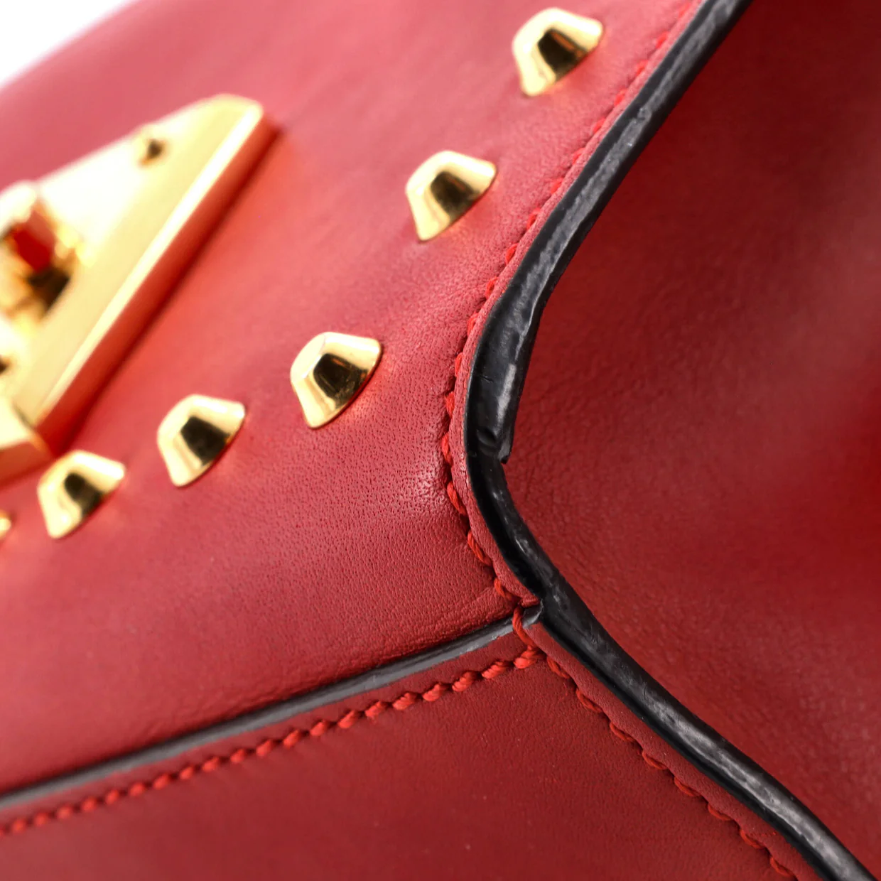 Pearly Padlock Shoulder Bag Studded Leather Small - Deep Luxury