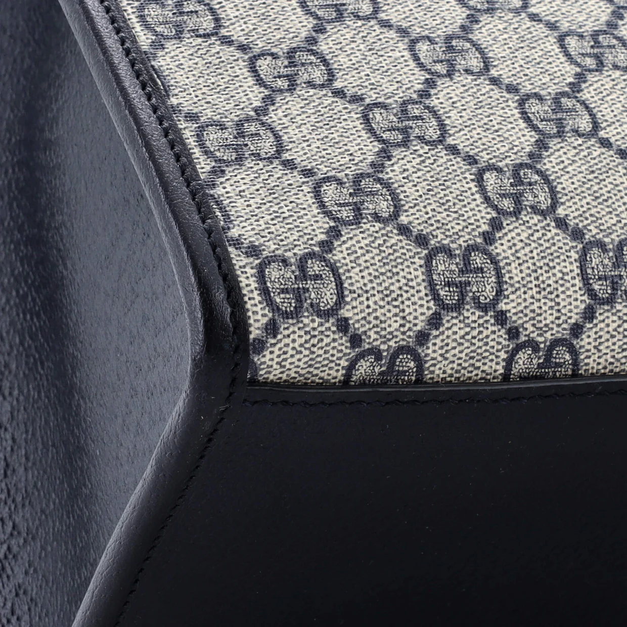 Interlocking G Tote GG Coated Canvas and Leather Small - Deep Luxury