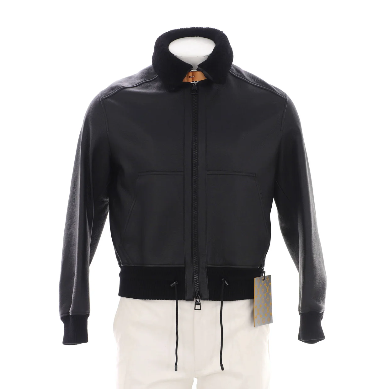 Men's Aviator Belted Collar Jacket Leather with Shearling - Deep Luxury
